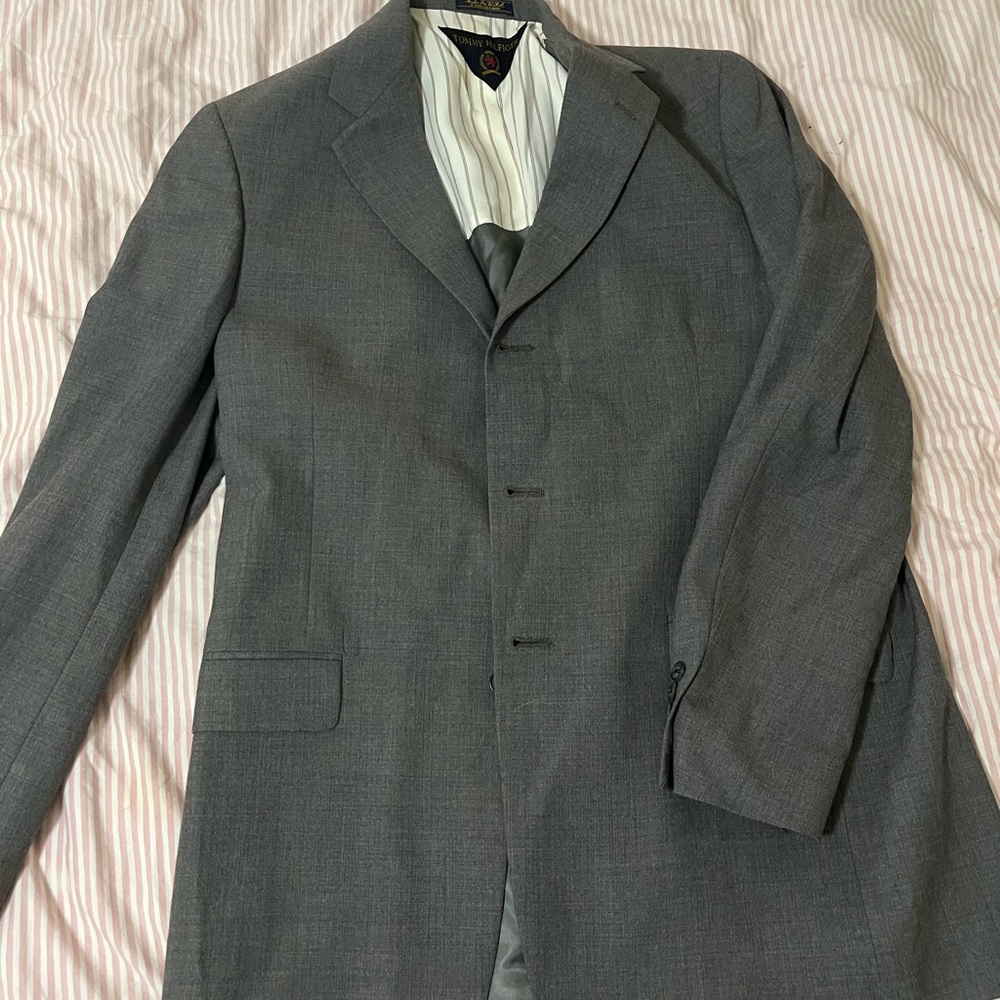 Tommy Hilfiger Charcoal Gray Men's Single-Breasted Suit Jacket